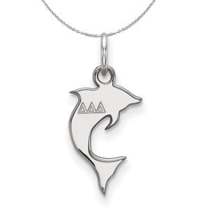 Sterling Silver Delta Delta Delta XS (Tiny) Pendant Necklace - 18 Inch